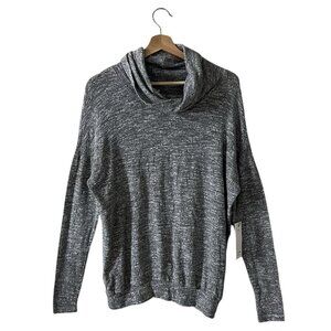 Three Dots Cowl Neck Pullover Sweater Top Size Small Gray Marled Knit Dolman
